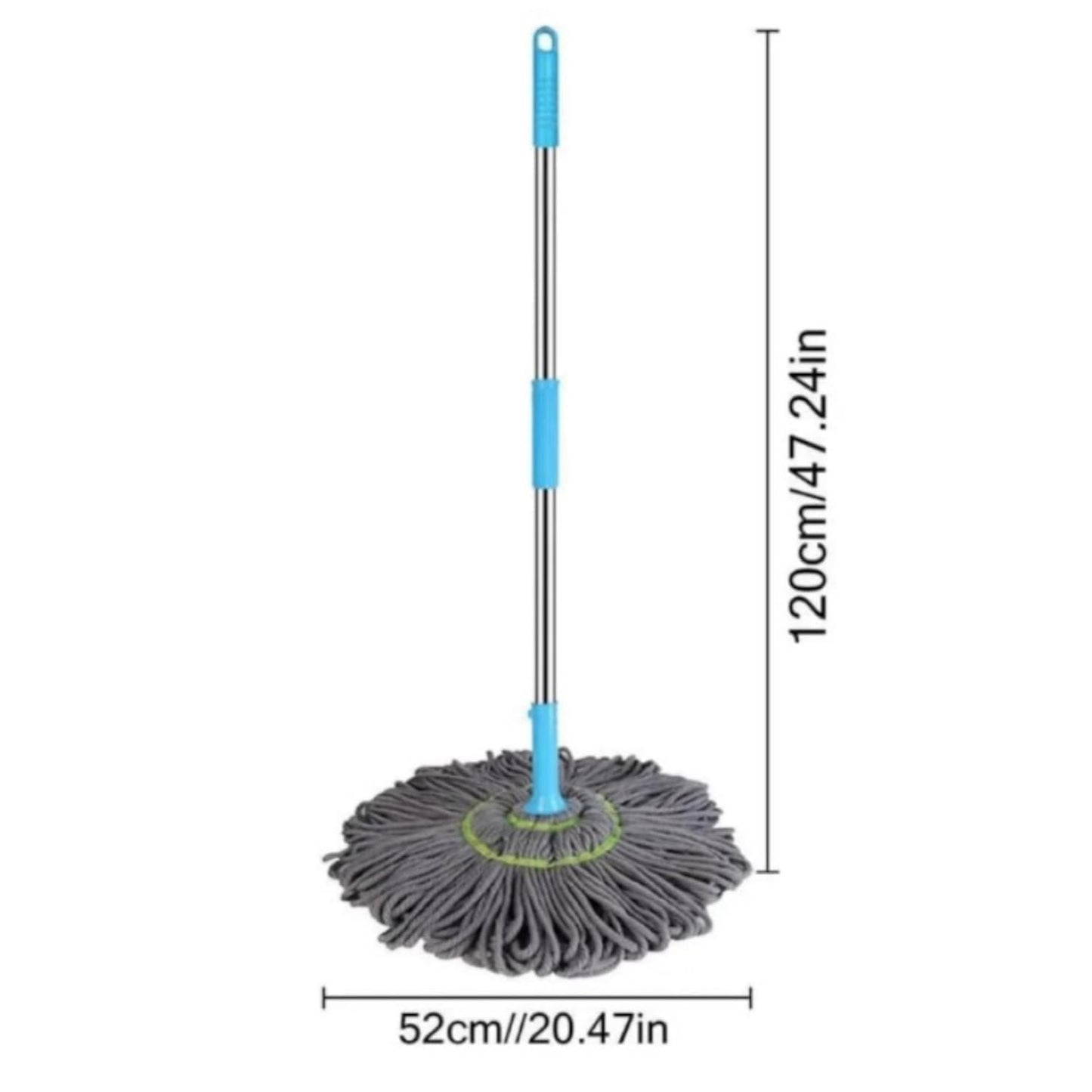 2 in 1 Dehydrated Mop, Self-Wringing Twist Mops for Floor Cleaning, 360 Degree Spin Round Wall Cleaning Mop