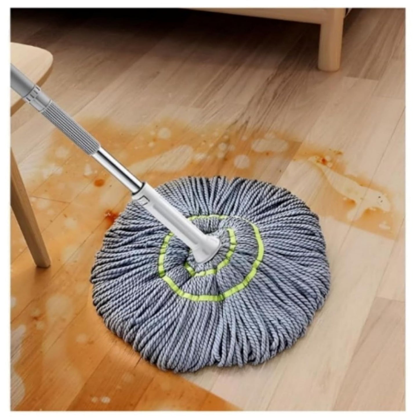2 in 1 Dehydrated Mop, Self-Wringing Twist Mops for Floor Cleaning, 360 Degree Spin Round Wall Cleaning Mop