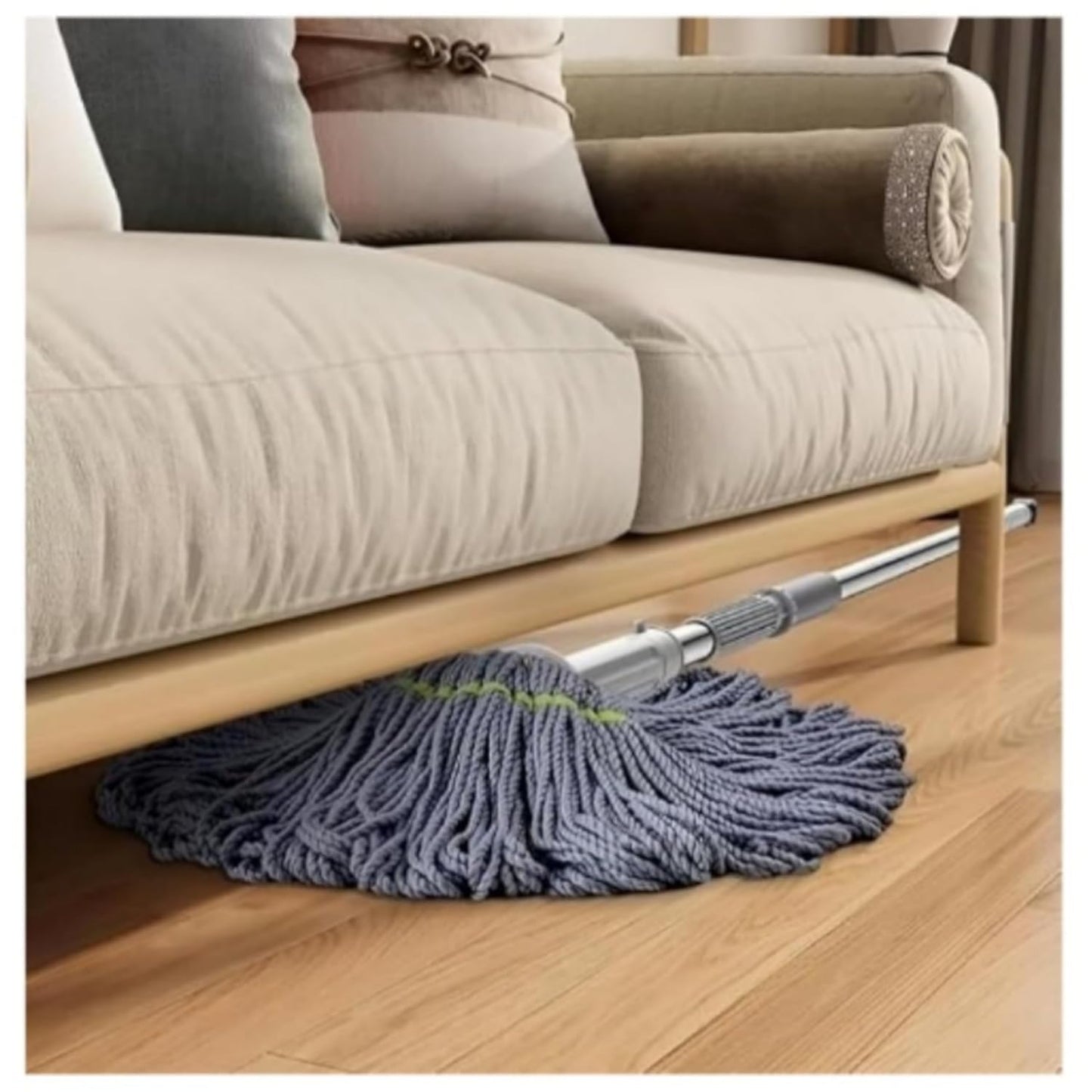2 in 1 Dehydrated Mop, Self-Wringing Twist Mops for Floor Cleaning, 360 Degree Spin Round Wall Cleaning Mop