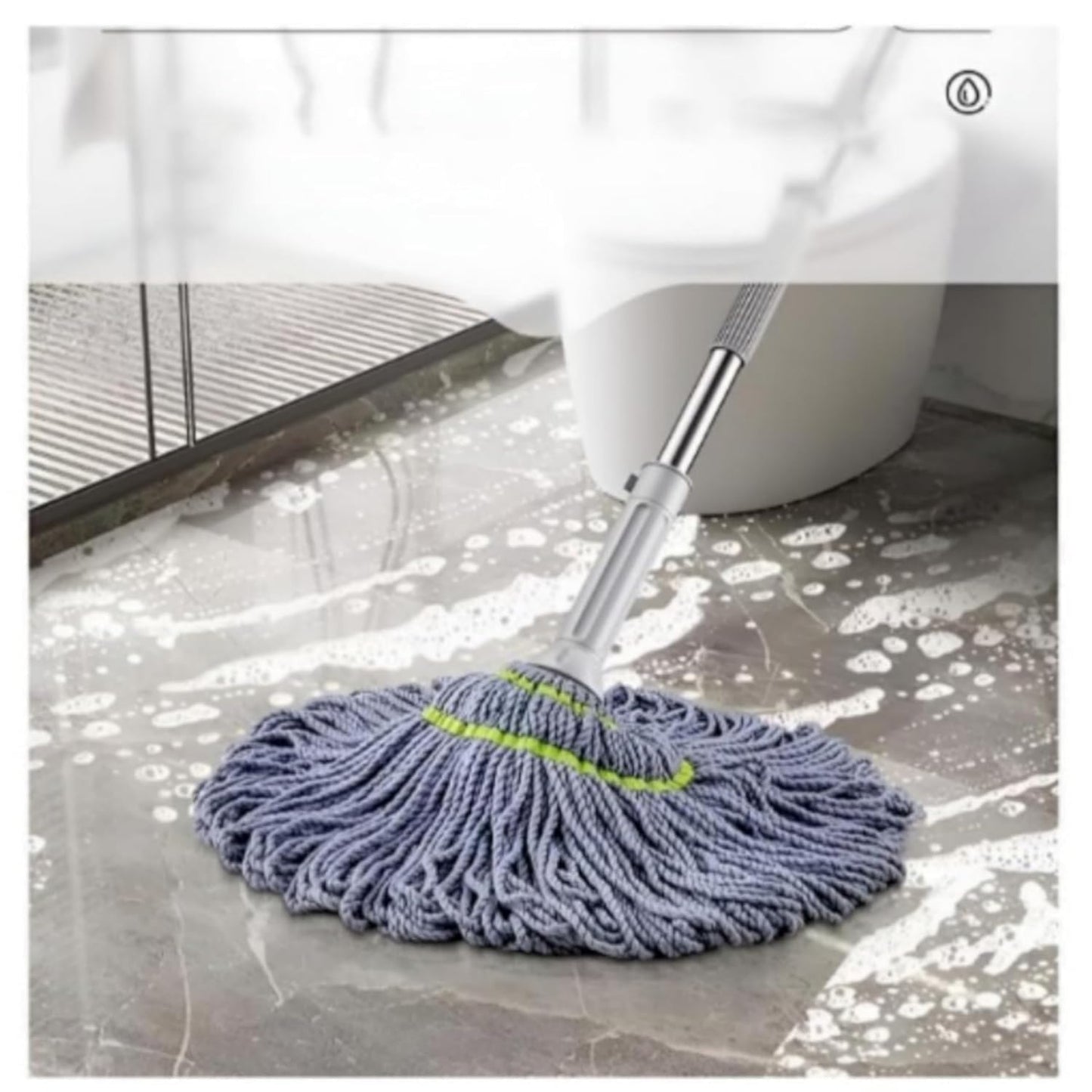 2 in 1 Dehydrated Mop, Self-Wringing Twist Mops for Floor Cleaning, 360 Degree Spin Round Wall Cleaning Mop
