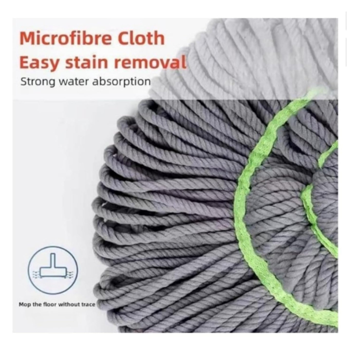 2 in 1 Dehydrated Mop, Self-Wringing Twist Mops for Floor Cleaning, 360 Degree Spin Round Wall Cleaning Mop
