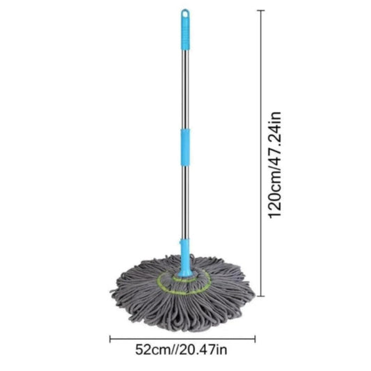 2 in 1 Dehydrated Mop, Self-Wringing Twist Mops for Floor Cleaning, 360 Degree Spin Round Wall Cleaning Mop